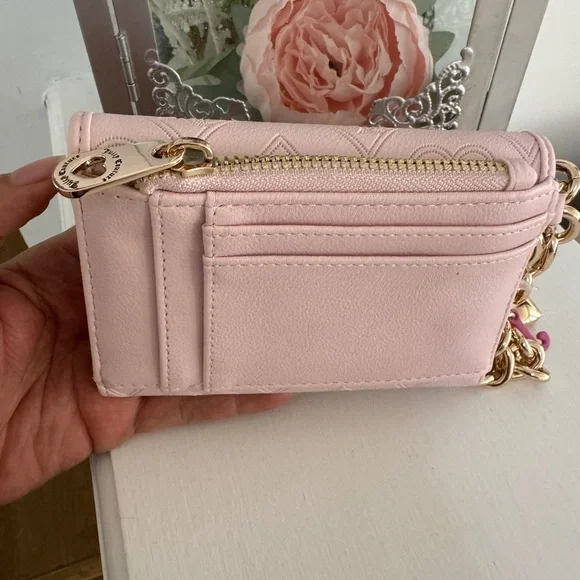JUICY COUTURE Pink Women's Wallet Clutch with Gold Chain - Picture 8 of 11